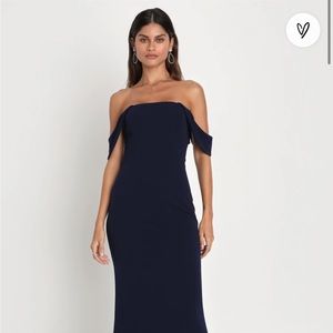 Lulus navy bridesmaid dress